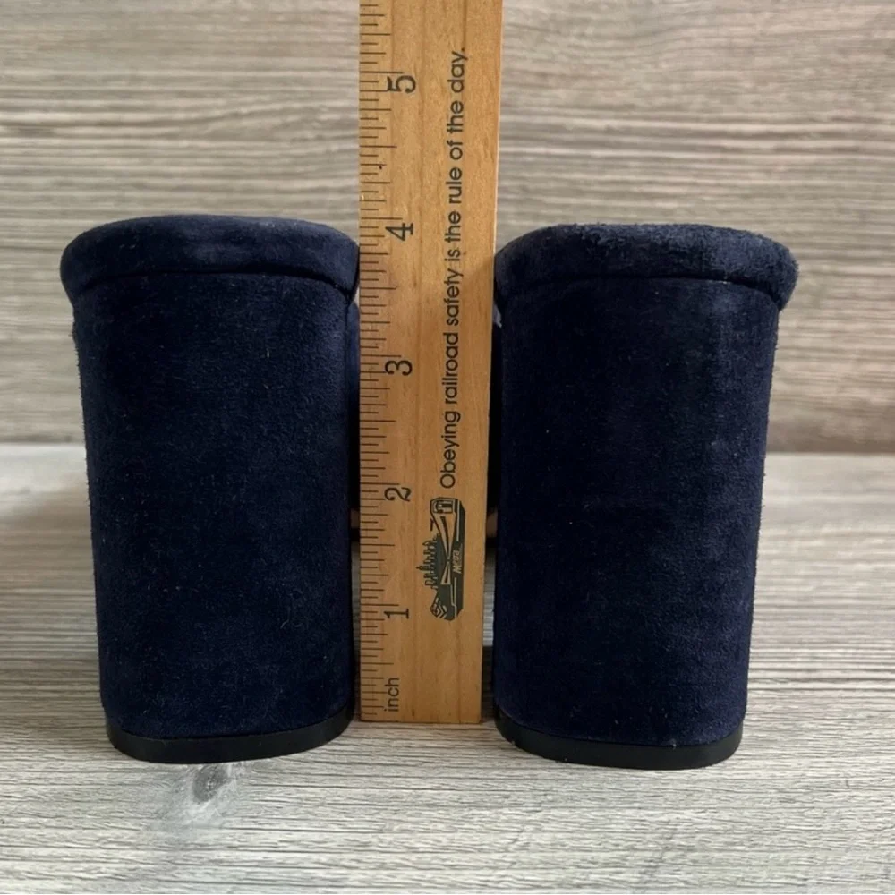 Loeffler Randall Laurel Navy blue suede slip on sandal - Picture 10 of 11
